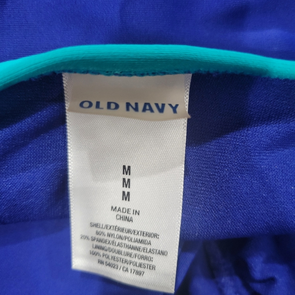 Old Navy Two Piece Ruffled Blue Tankini Swimsuit Size Medium - Picture 3 of 4